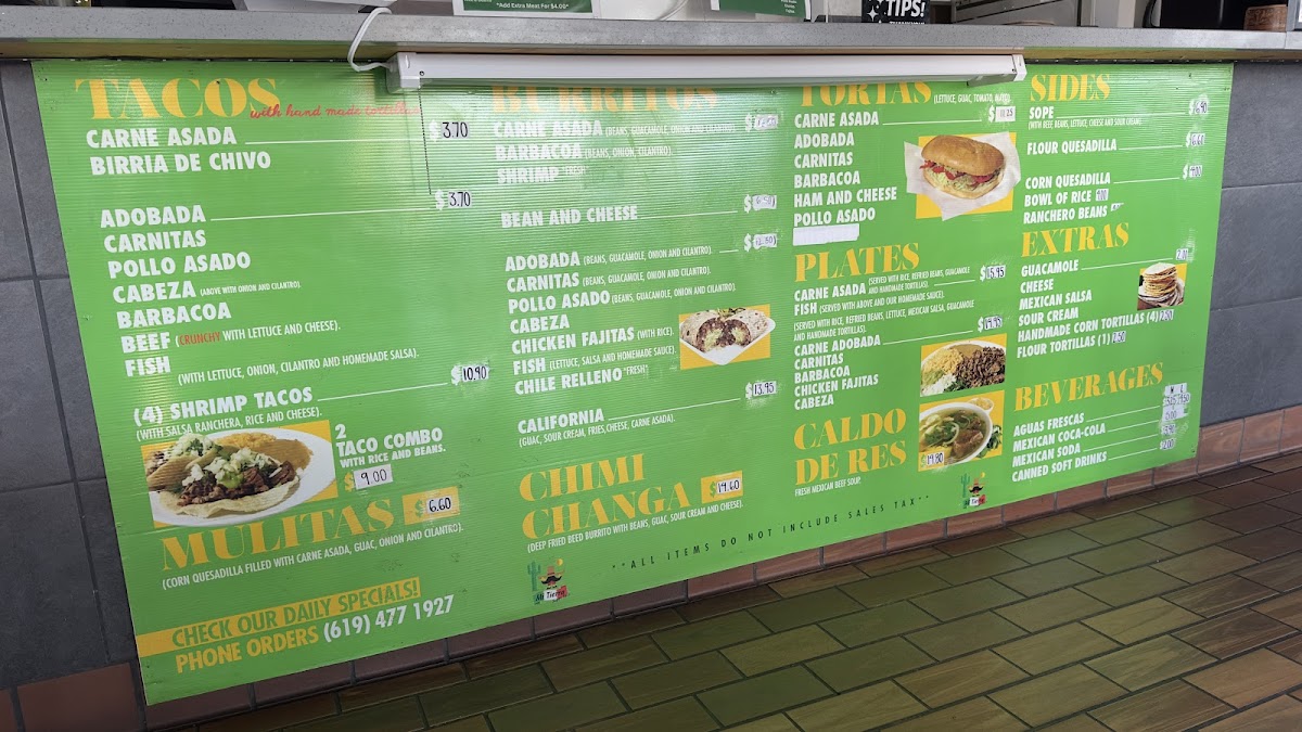 Mi Tierra Super Taco Menu - Image 1