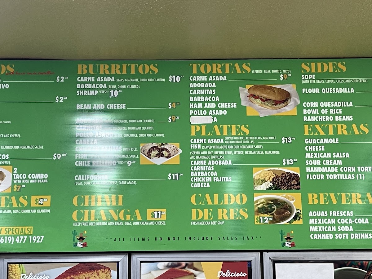 Mi Tierra Super Taco Menu - Image 2